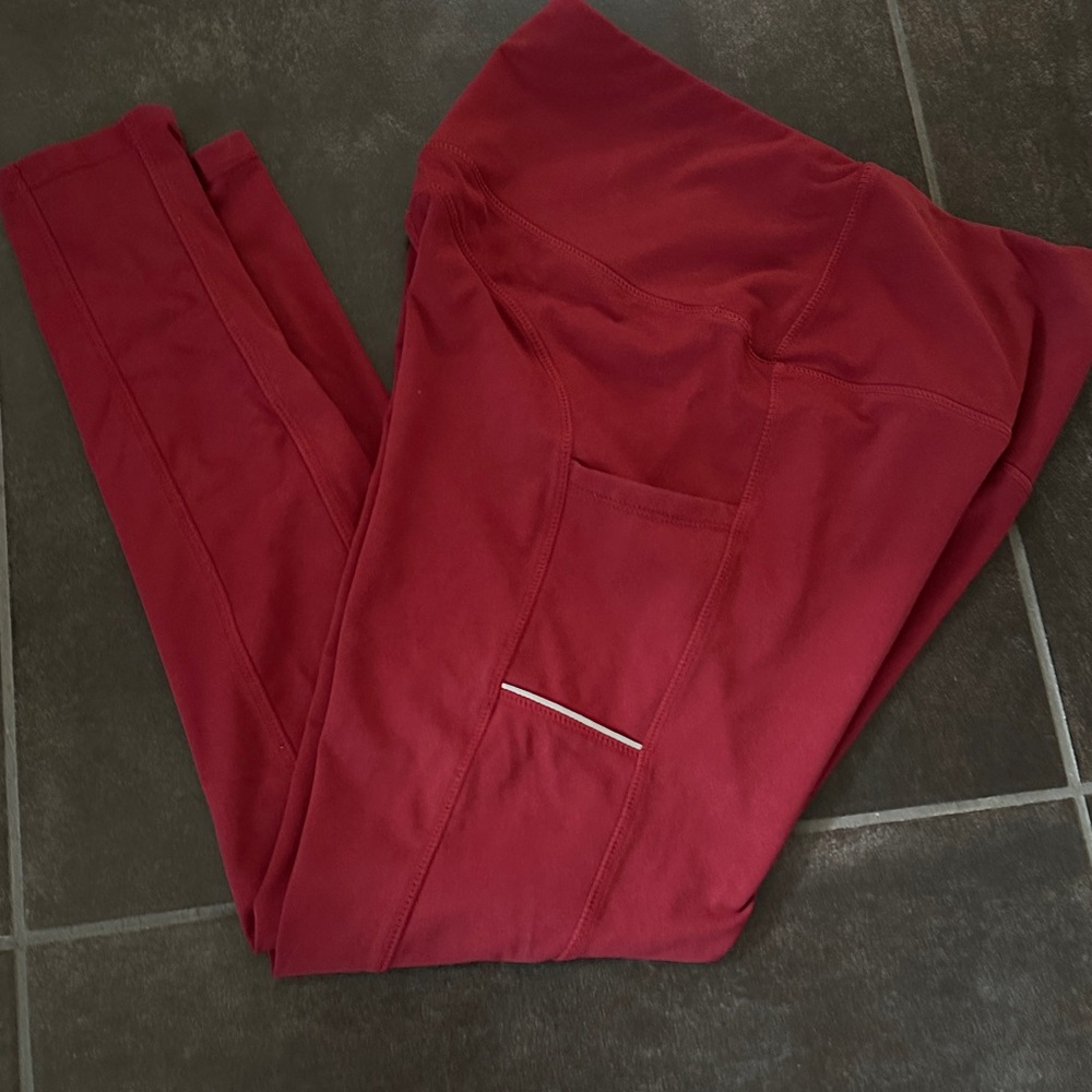 Red Leggings with Pockets